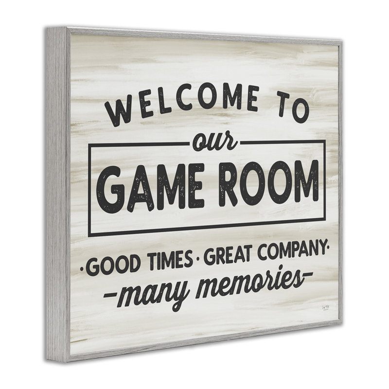 «Welcome To Game Room», estampe numérique encadrée par Lux + Me Designs, H 16 po x l 20 po x P 1,5 po