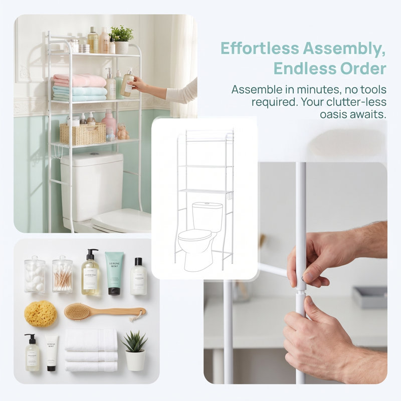 Étagère de rangement à 3 niveaux Modern Modern, Blanc