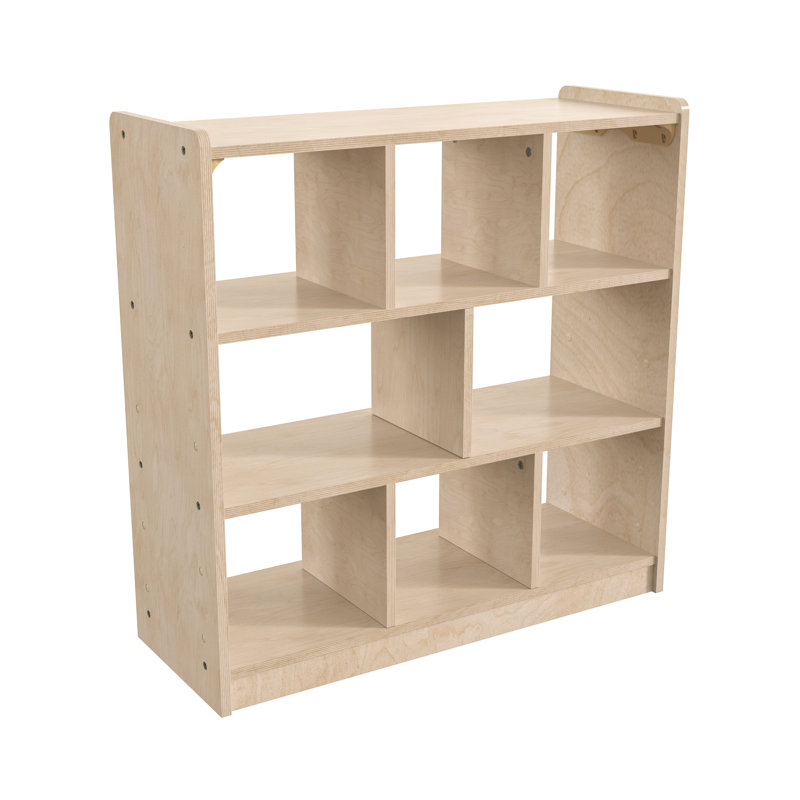 Natural Brown Birch 8-Cube Kids Storage Unit