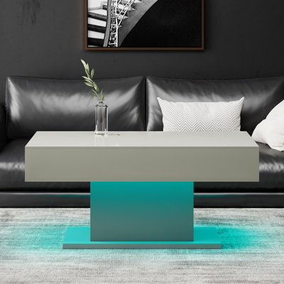 High Gloss Coffee Table with 16 Colors LED Lights