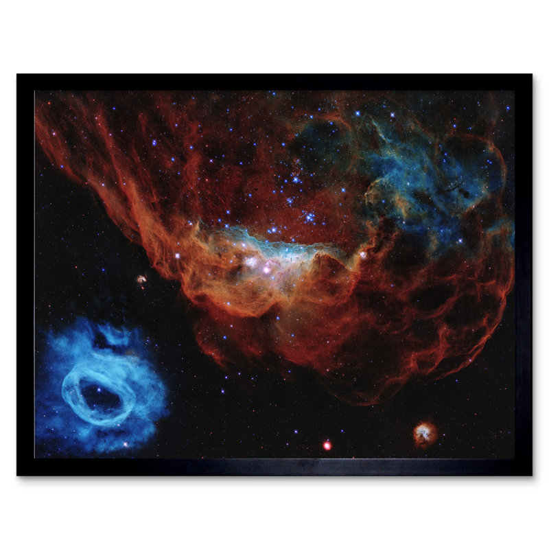 Hubble Space Telescope Cosmic Reef Red Blue Nebula - Single Picture Frame Print