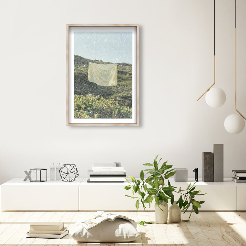 Floating Cotton II Print by Oliver Gal, 25.5"H x 17.5"W, Natural Oak Shadowbox