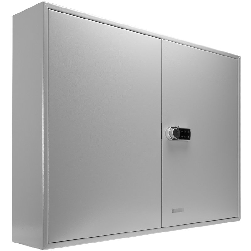 Boîte de rangement 400 clés à clé réglable en gris - Armoire en acier à verrou numérique fixée au mur pour plus de commodité Étiquettes colorées Support d'accessibilité rapide