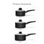Swan Townhouse 3 Piece Saucepan Set with 16/18/20cm saucepans with Glass Lids, Bakelite Handles, Suitable for All Hob Types (excluding induction), Oven Safe-114838304