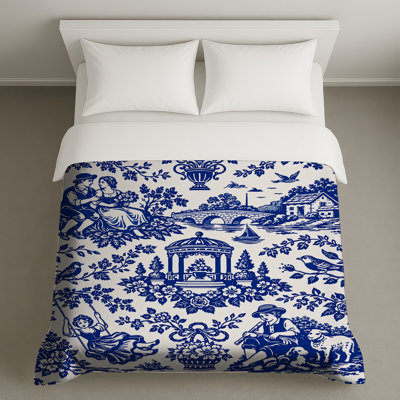 Blue Toile Pattern Duvet Covers