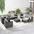 6 Piece All-Weather Wicker Patio Furniture Set With Modular Sectional Sofa, Glass Table, And Comfortable Cushions For Outdoor Living-489217627