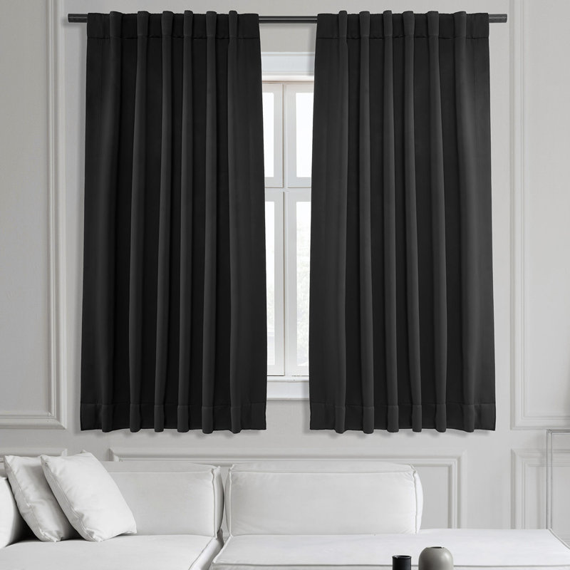Rideaux obscurcissants pour chambre à coucher Reicherter, Noir de jais