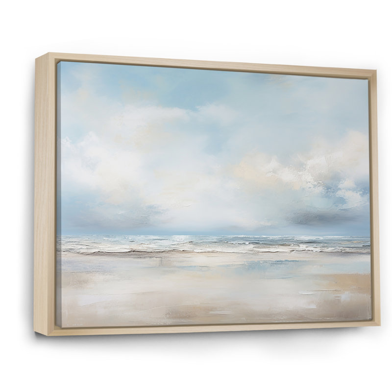 Pilkington - art mural océan côtier, Cadre naturel flottant, H 30 po x l 40 po x P 1,5 po