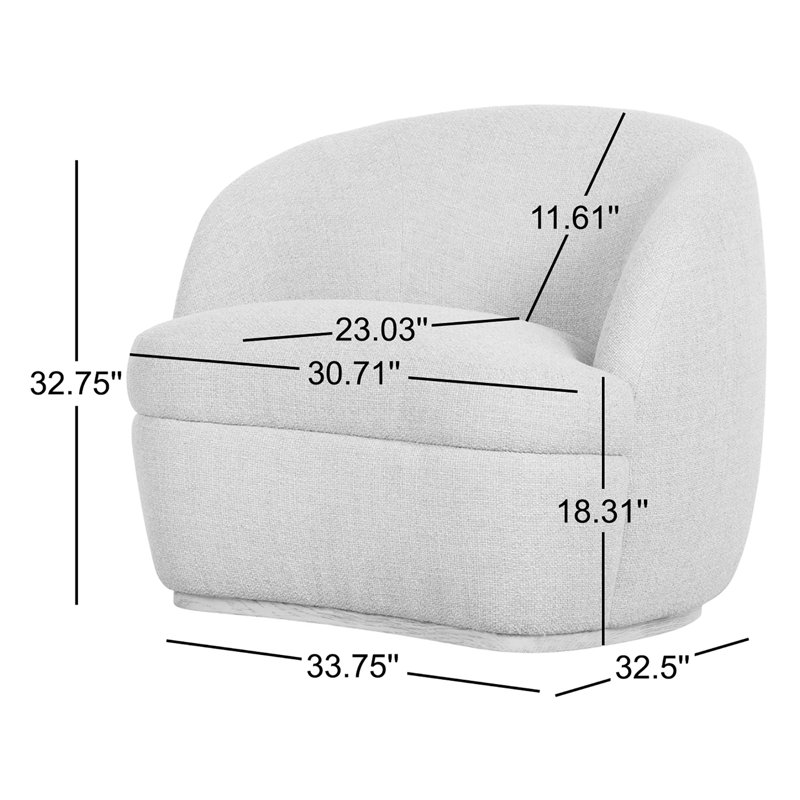 Sandie Swivel Lounge Chair, Gibson Silver