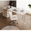 Bureau de table rectangulaire en pierre frittée avec 3 tiroirs-1602697028
