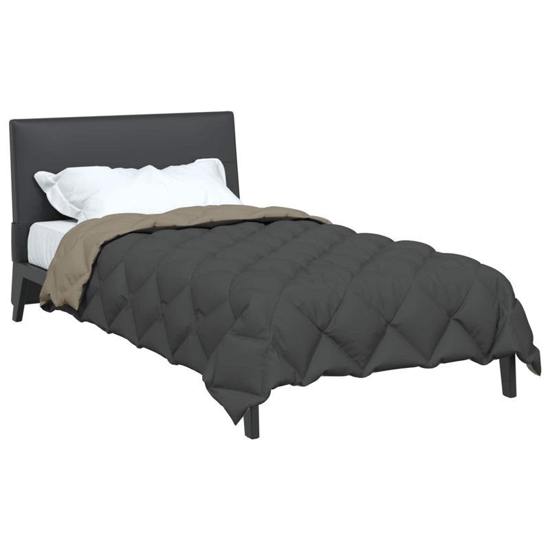  Winter Duvet Light Grey And Anthracite 220 X 140 Cm Microfiber, 135 x 220 cm