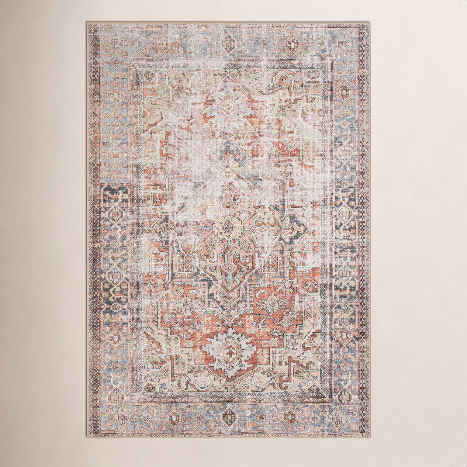 Skye Terracotta Oriental Rug, Rectangle 5' x 7'6"