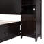 Lit double en bois avec tablette intégrée et armoire - solide et stable-1633960000
