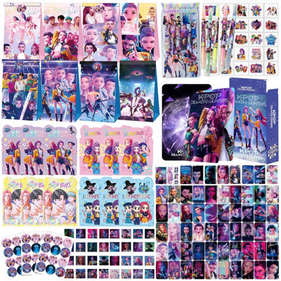 Kit de papeterie Kpop Demon Hunters pour fête d'anniversaire d'enfants (154 pièces)