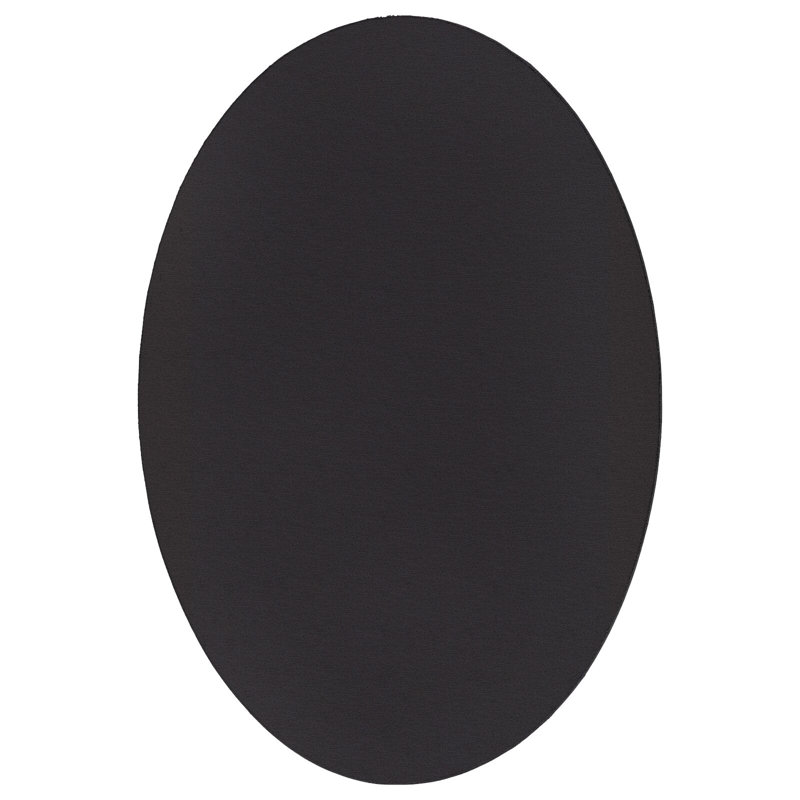 Rugs Black Synthetic Non-Slip Accent Rug, Oval 140 x 200 cm
