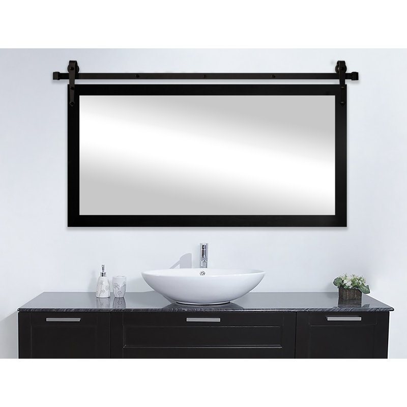 Miroir de salle de bain singapour, H 30 po x l 49 po, Noir