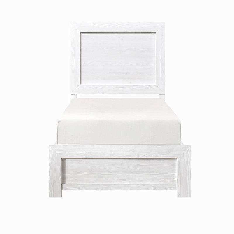 Mobilier de chambre à coucher à panneau, Twin, White