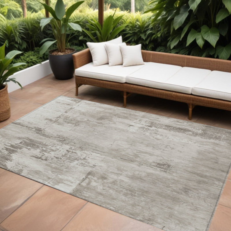 Tapis intérieur lavable abstrait beige 9 pi x 12 pi HomeRoots