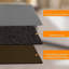 Soft 2 Pieces Non Slip Kitchen Rug Set, Waterproof Oil Resistant Leather Cushioned Mats (Grey)