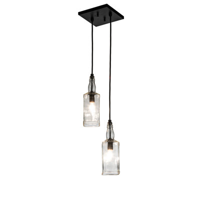 Luminaire suspendu cylindrique 2 lumières Atilus