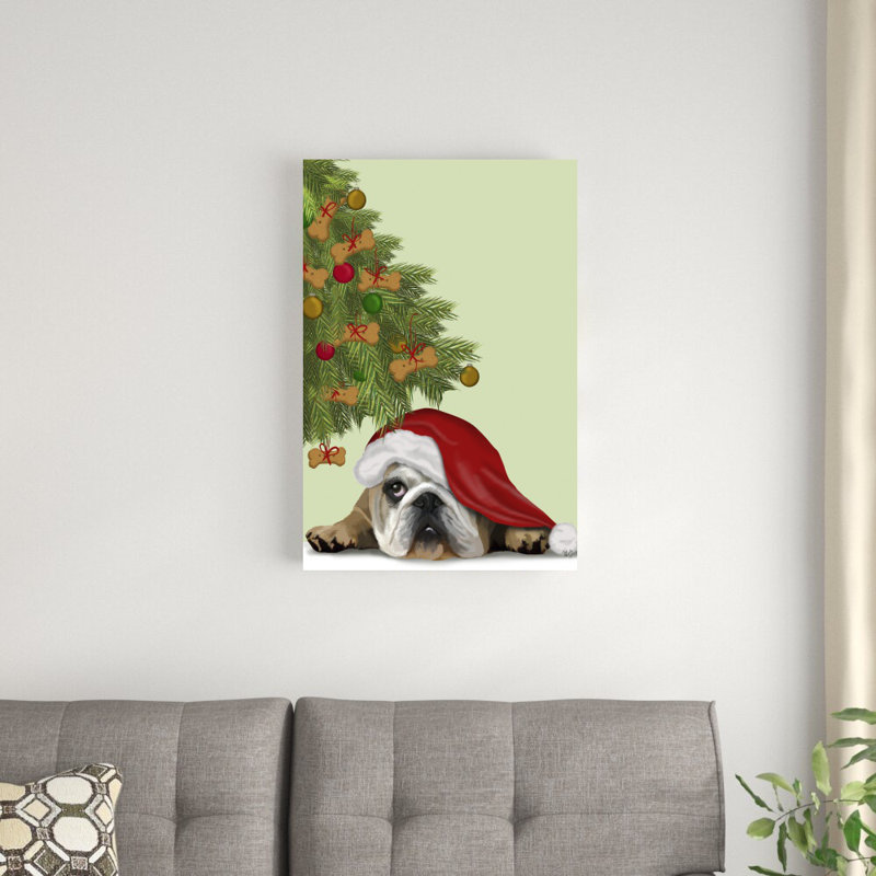 «English Bulldog, Cookie Tree» par Fab Funky - impression sur toile tendue, H 36 po x l 24 po