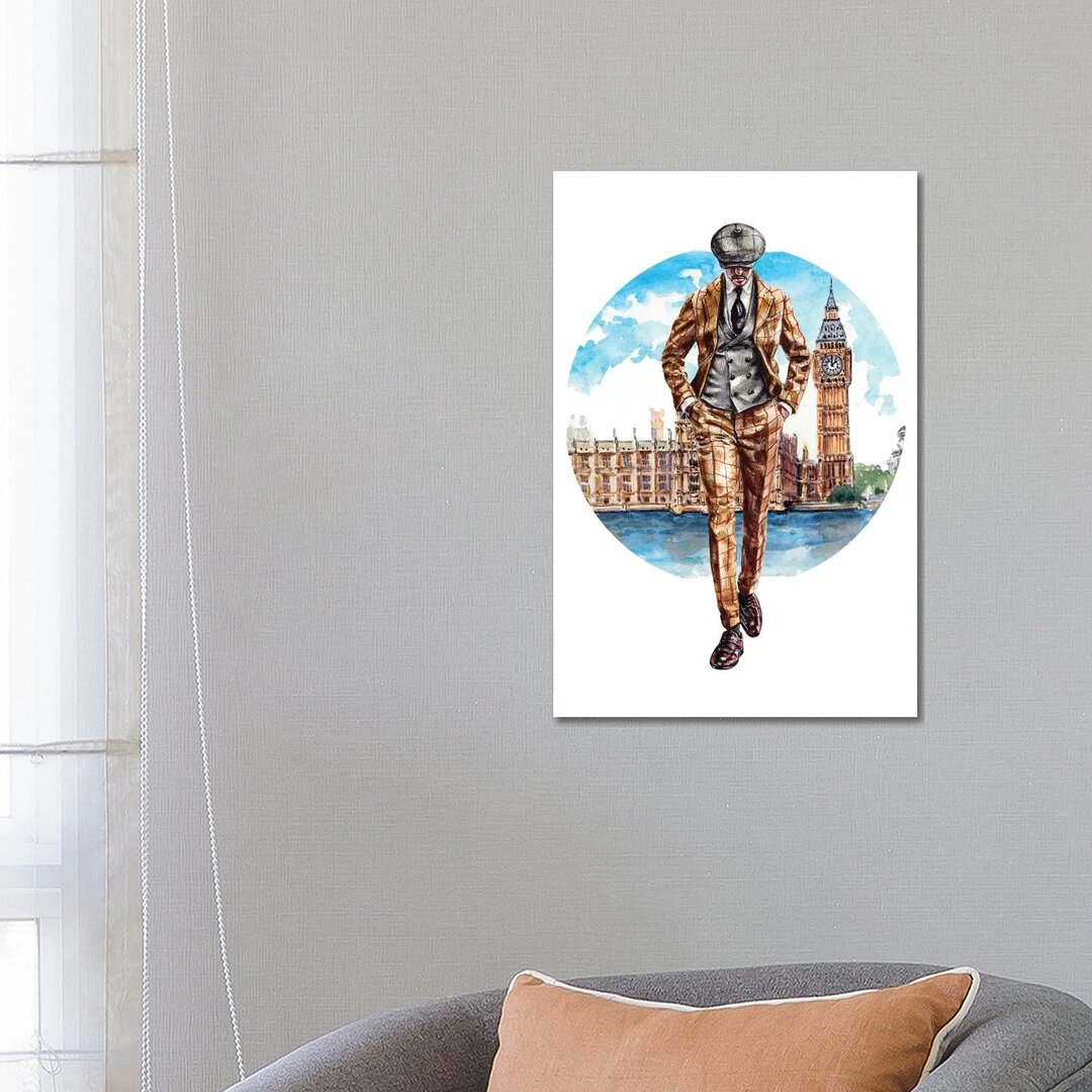 The London Man von Sunflowerman - Galerie-verpackte Leinwand Giclée