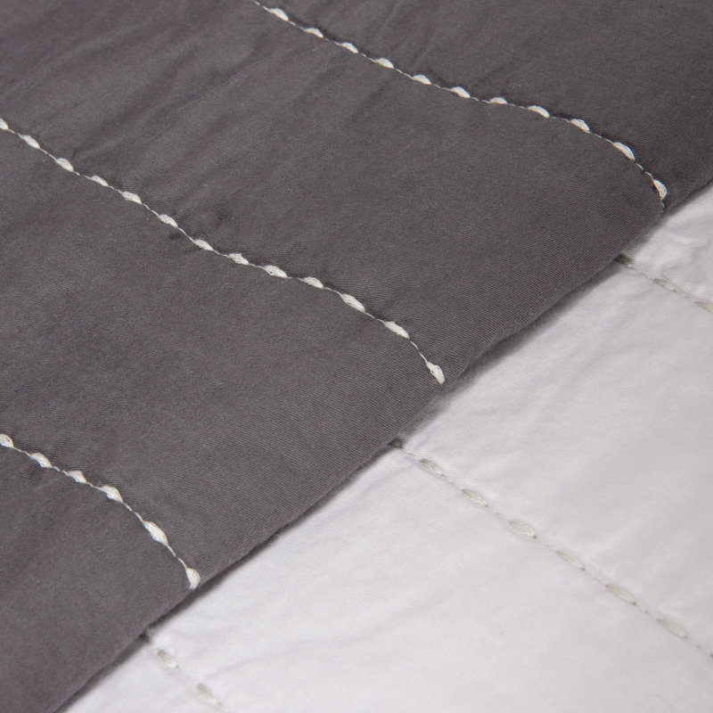 Minimalist Cotton Percale Quilt, King Quilt, Moby White