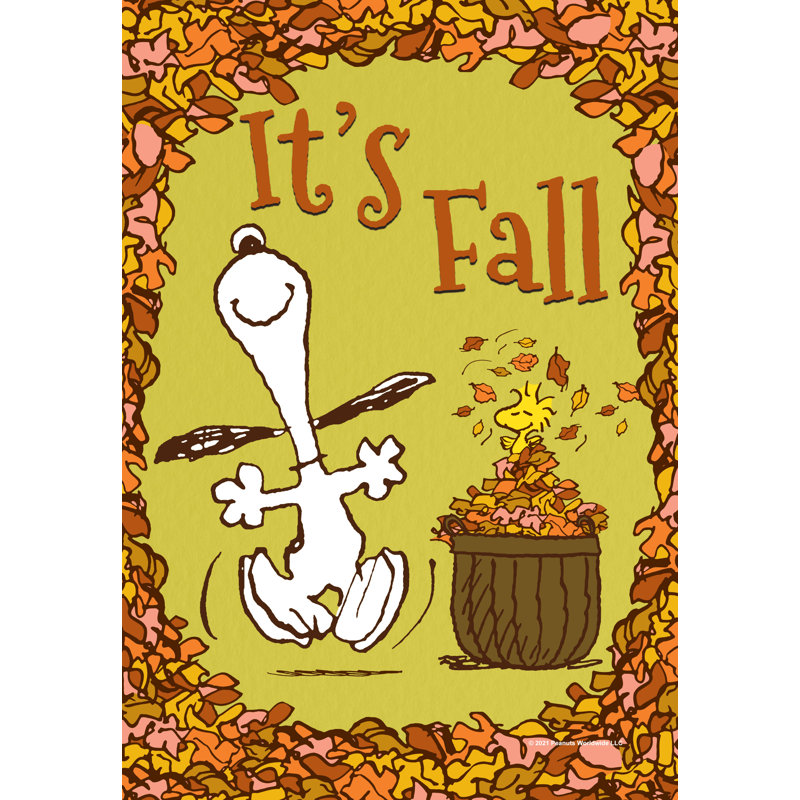 Drapeau de jardin PEANUTS Snoopy et Woodstock It's Fall, 12,5 po x 18 po, produit sous licence officiel PEANUTS, vendu séparément
