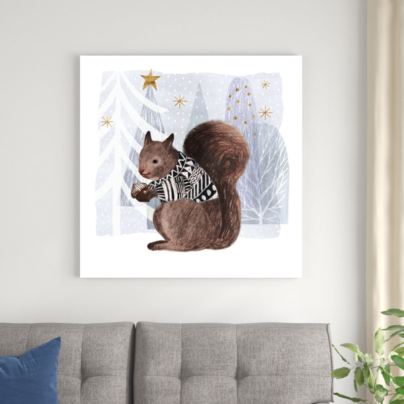 Cozy Woodland Animal II par Victoria Borges - impression sur toile tendue, H 36 po x l 36 po
