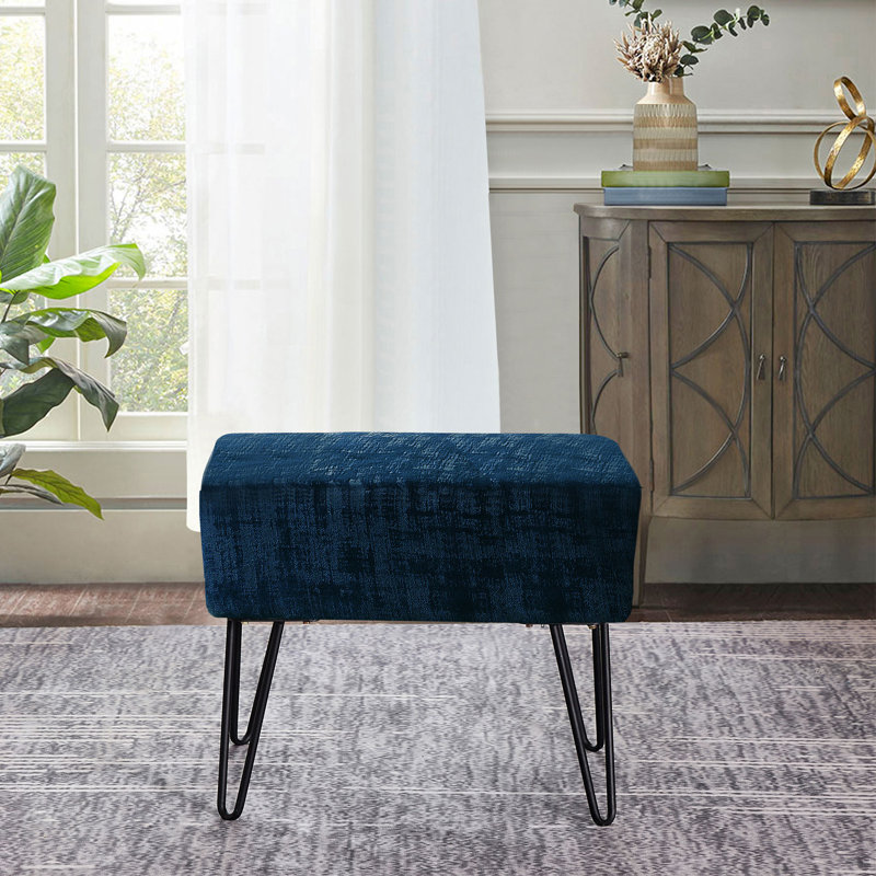 Repose-pieds standard Alegre, Velours bleu Majolica
