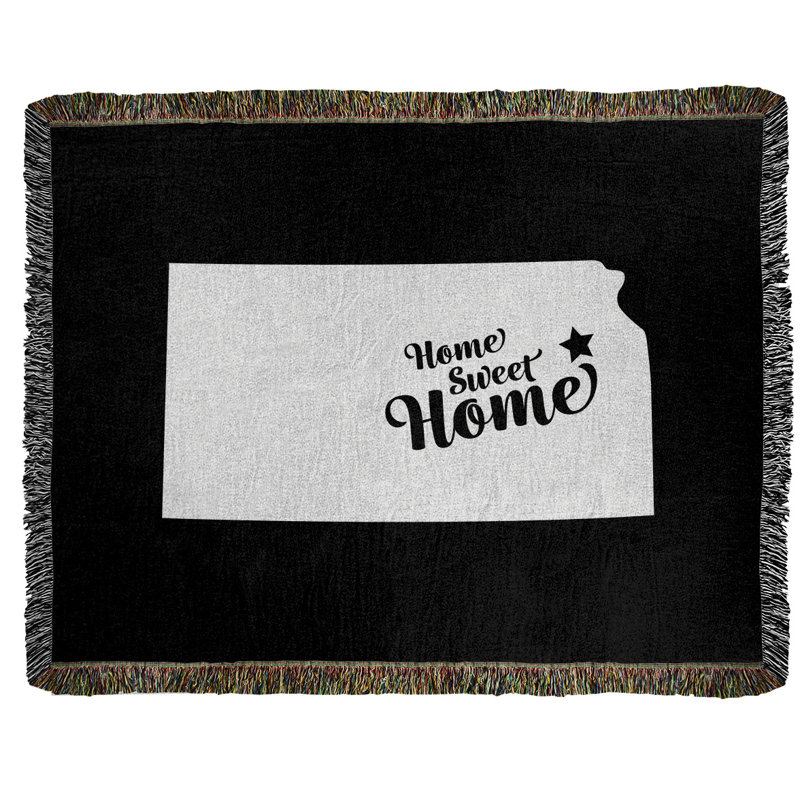 Jeté en coton tissé topeka doux, l 60 po x L 80 po, Noir