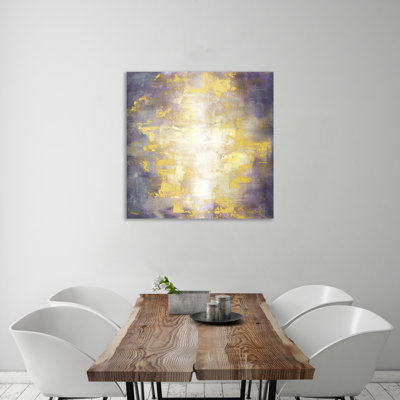 "Sunrise Abstract: Mauve et or", toile tendue par Mercer41