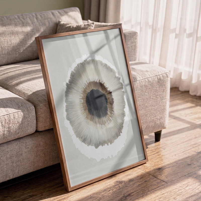 Eyeofsilence by Treechild — Abstract Wall Art, Tan, 32 × 48, Matted Framed Print