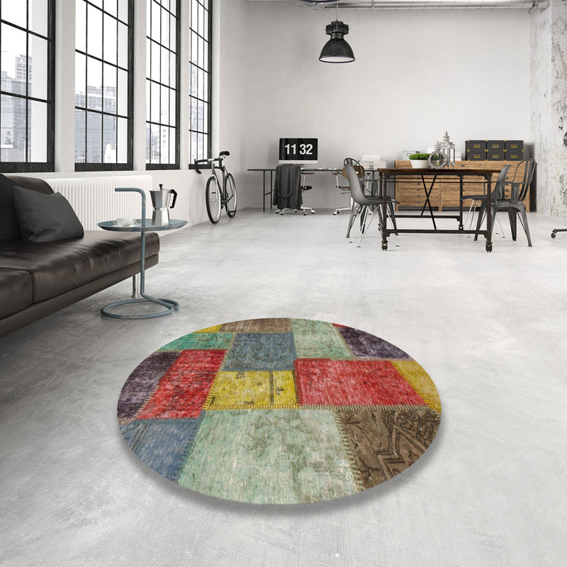 Abstract Indoor Rug, Round 4'