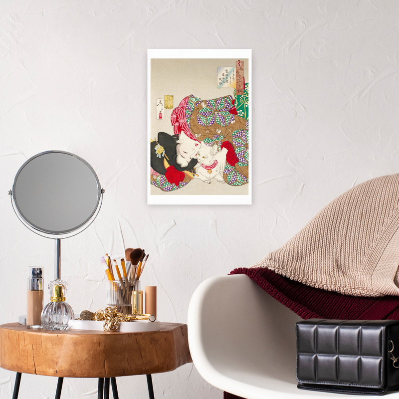 Art contemporain contemporain, chat traditionnel, H 18 po x l 12 po