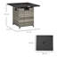 Square Steel Propane Fire Pit Table
