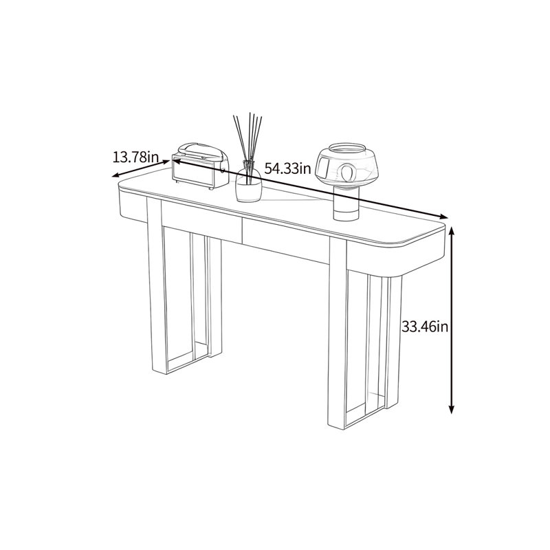 Console sécuritaire et pratique, H 33,46 po x l 54,33 po x P 13,78 po, Blanc