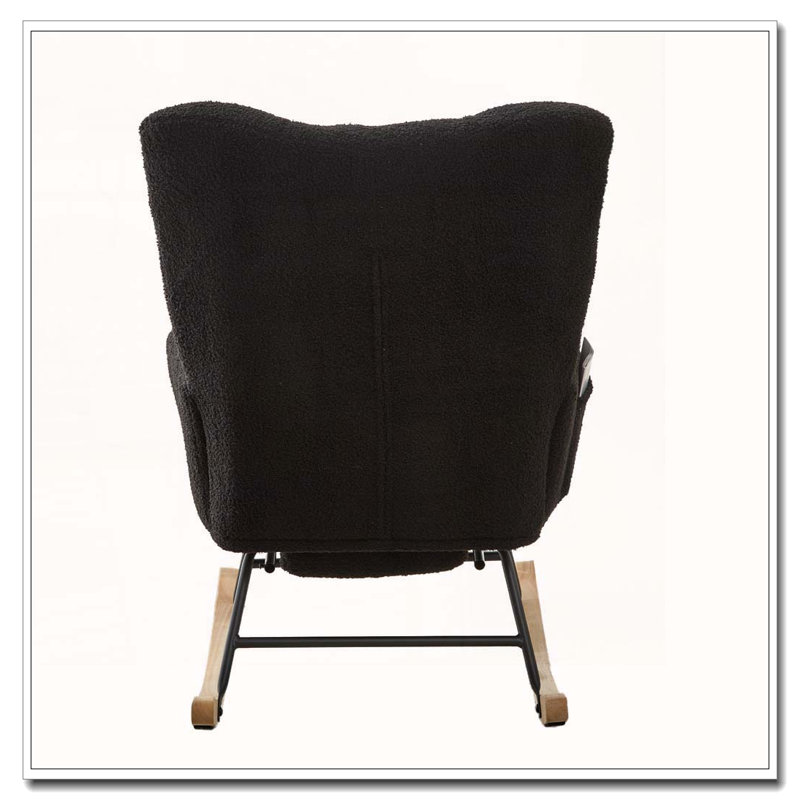 Ensemble de fauteuil berçant et repose-pieds Teddy, Ourson bleu foncé