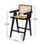 27 po, tabouret de bar minimaliste moderne avec siège canne, structure en bois massif, finition naturelle-908988638