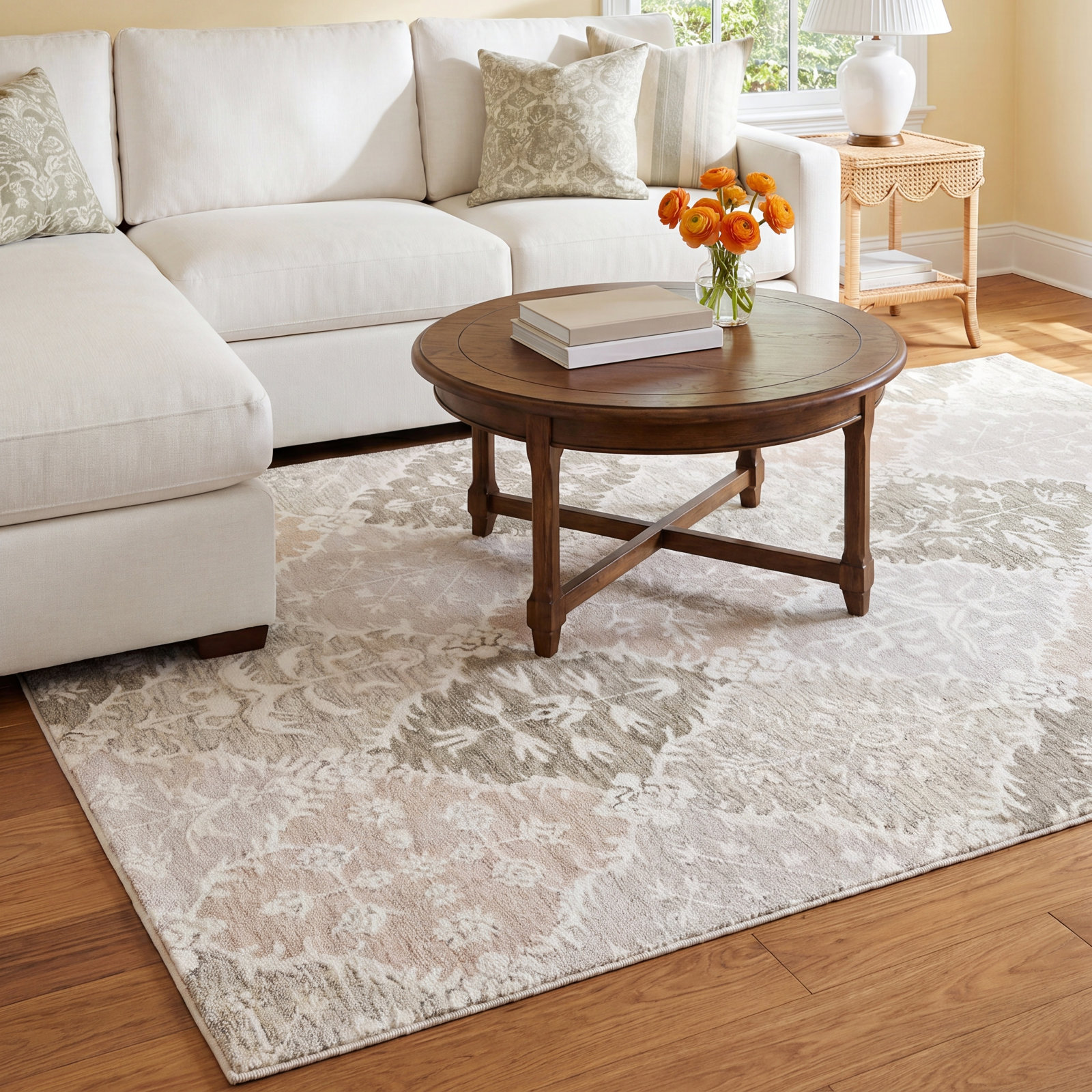 Garvin Hand-Tufted Wool Floral Rug, Rectangle 8' x 10'