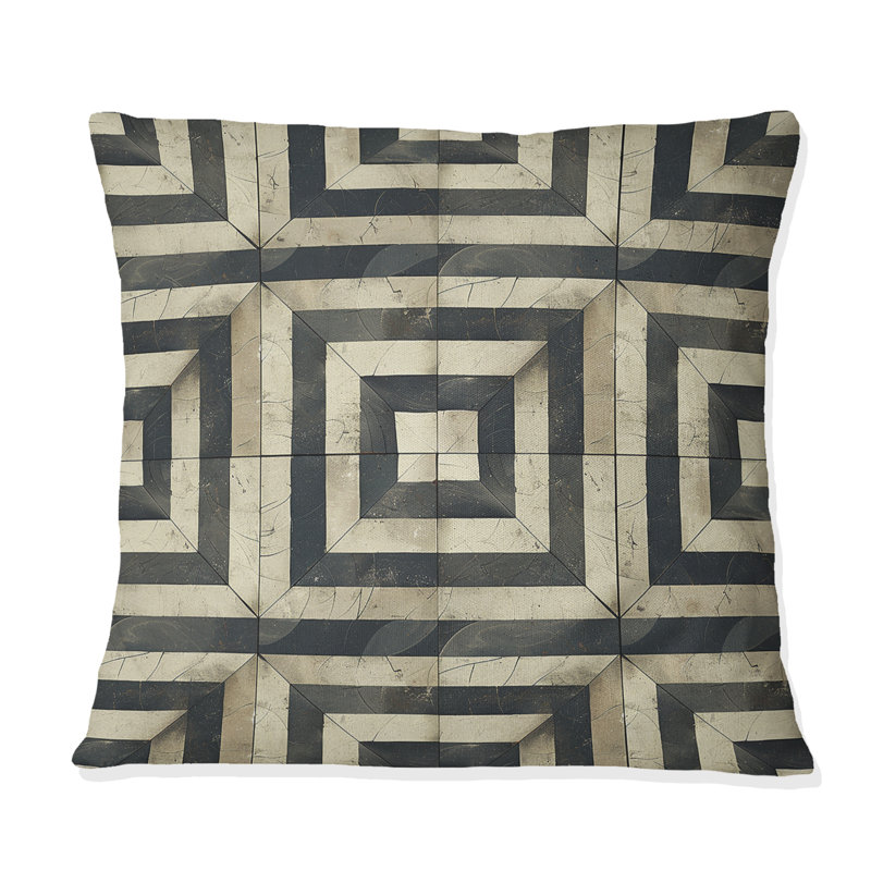 Coussin décoratif noir Mid-Century Tile Dream I - Mid-Century, H 16 po x l 16 po