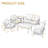 Polett Teak Outdoor Six-person Patio Set With Cushions And Two Tables-91246490-91246480