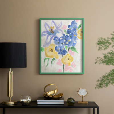 Brush Blossoms II Framed Print - Solid Wood