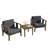 Junco Teak Outdoor Two-Person Patio Set With Cushions And Side Table-124178251-124178244