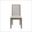 Ensemble de 2 chaises de salle à manger rembourrées en tissu beige avec une finition gris foncé, alliant confort et élégance pour une expérience culinaire luxueuse