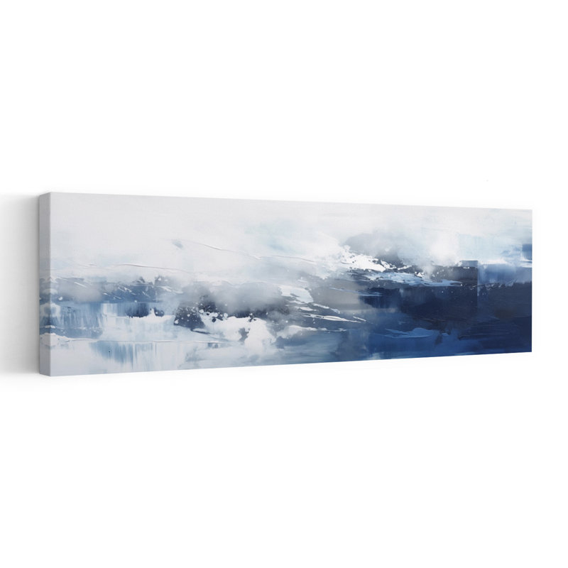 «Deep Blue Winter Abstract Abstract Contemporary Modern Landscape Ocean», art mural, H 36 po x l 12 po