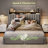 Francille Upholstered Bed Frame with 2 Drawers, 2-Tier Storage Headboard with Side Pockets-1327195142-1331846915