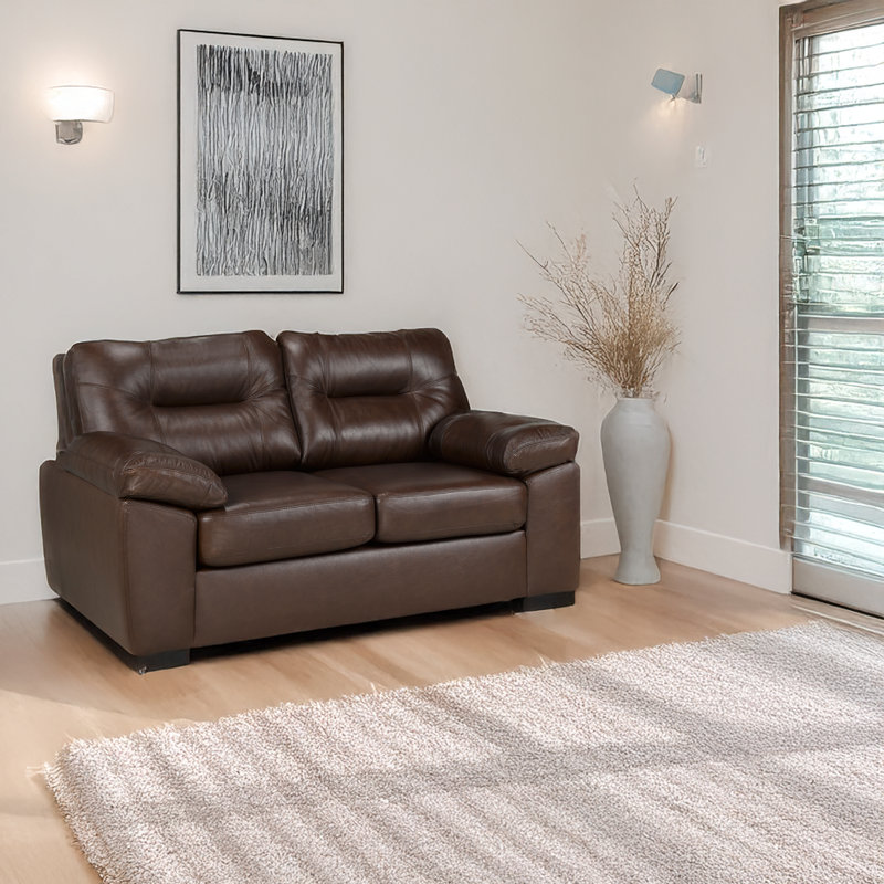 Linhay Leather Loveseat, Brown