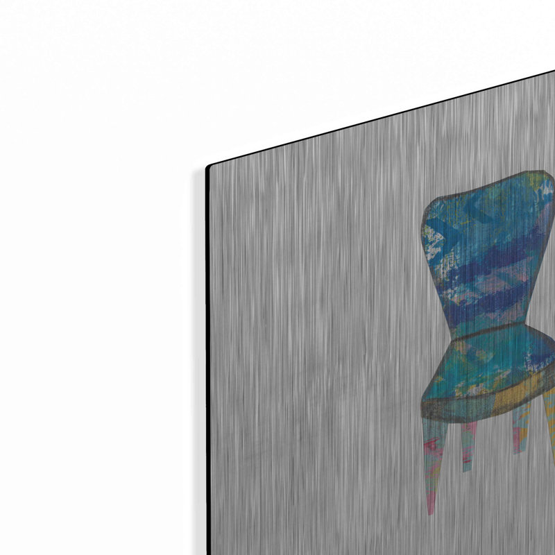 «Red Barrel Studio®» Mod Chairs VI par Courtney Prahl, art mural en métal, H 12 po x l 12 po