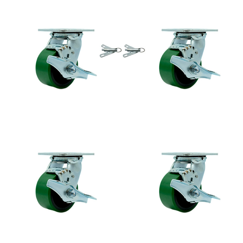 Ensemble de 4 roulettes en polyuréthane sur acier